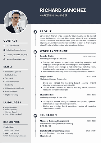 SoundCV resume template preview