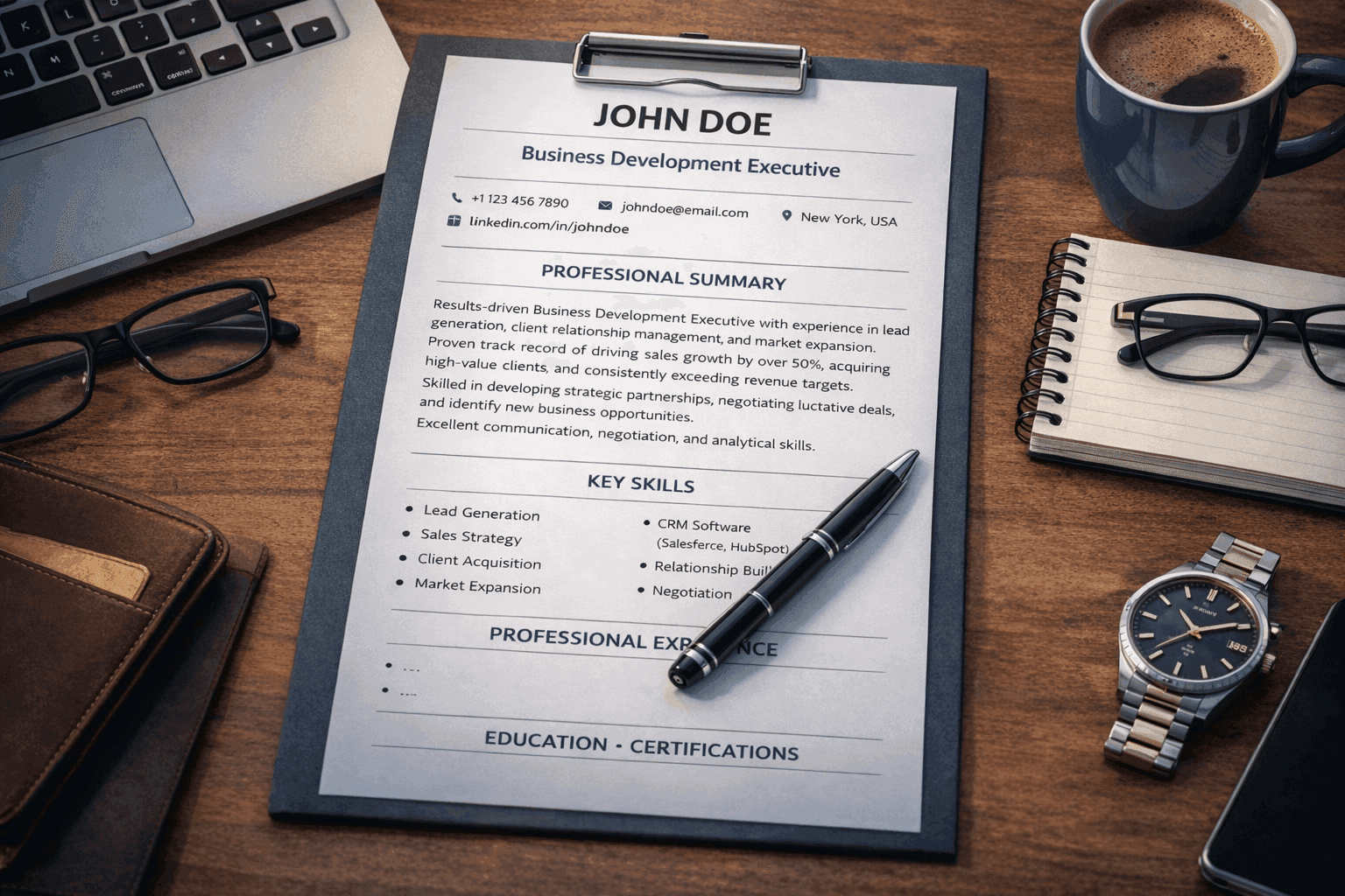 Resume Format for Business Development Executive (BDE): Professional Guide