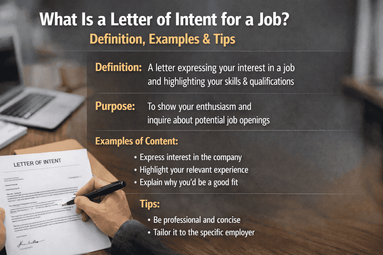 What Is a Letter of Intent for a Job? Definition, Examples & Writing Tips