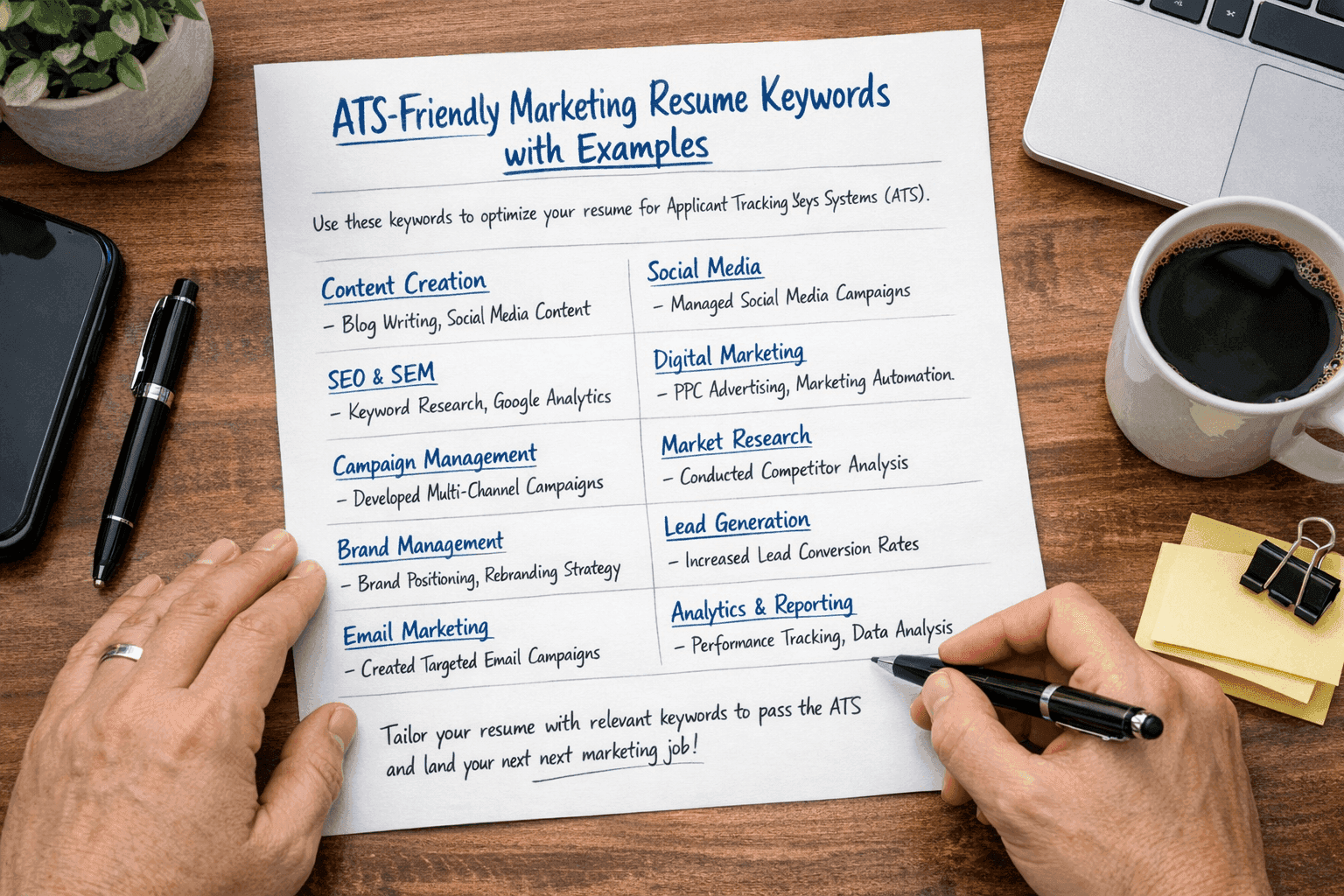 ATS-Friendly Marketing Resume Keywords With Examples