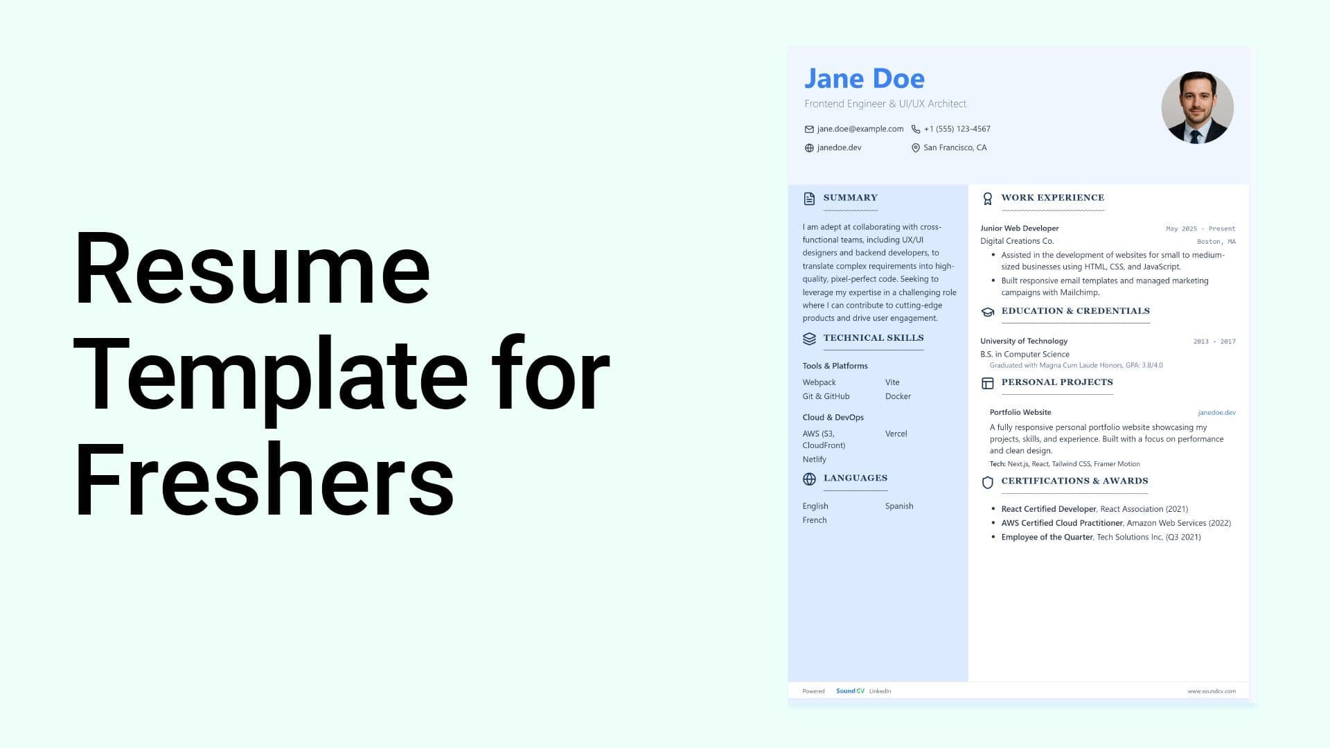 Free Resume Template for Freshers With Expert Writing Tips
