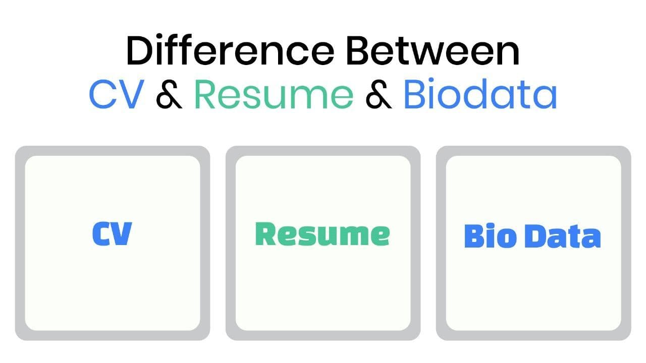 CV vs Resume vs Biodata – The Complete Difference Guide